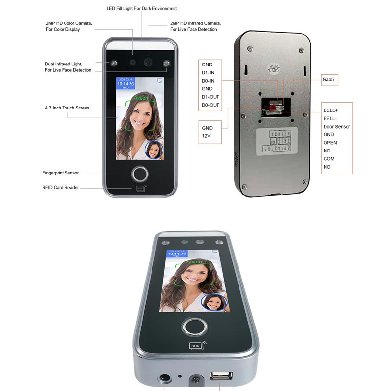 AI06F Dynamic Face and Fingerprint Recognition Terminal